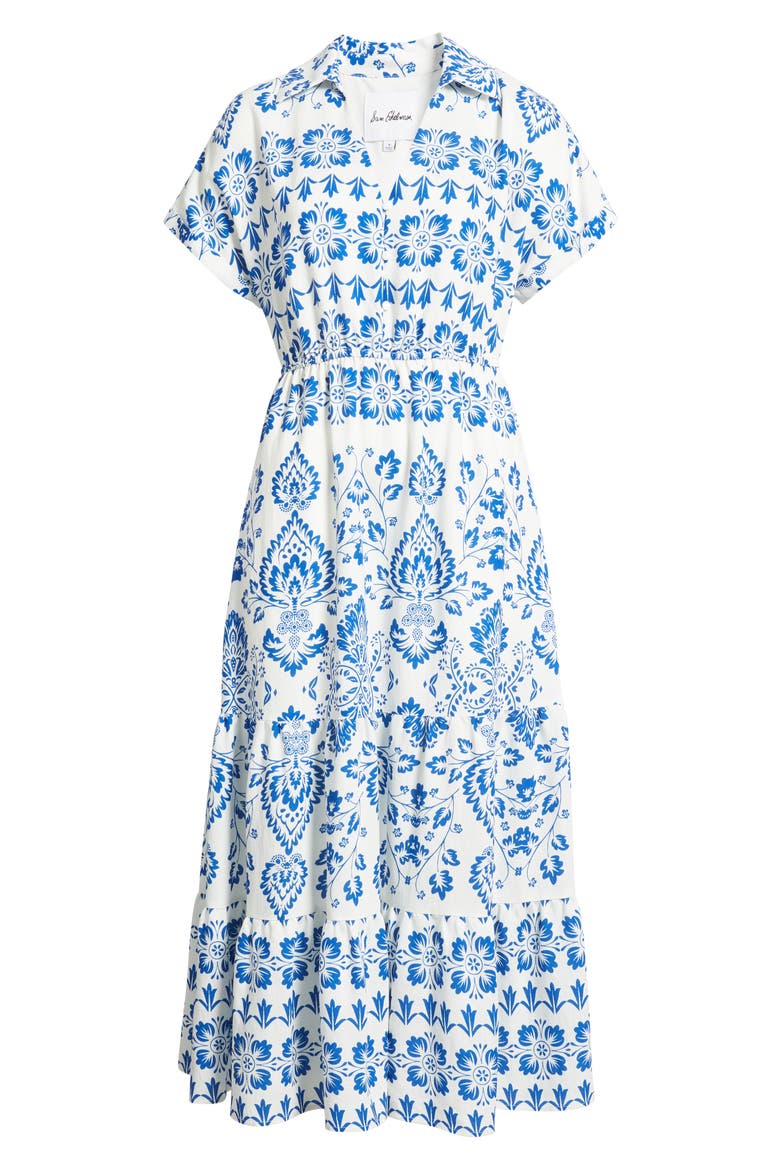 Mixed Paisley Print Dress, Alternate, color, NAVY/ WHITE