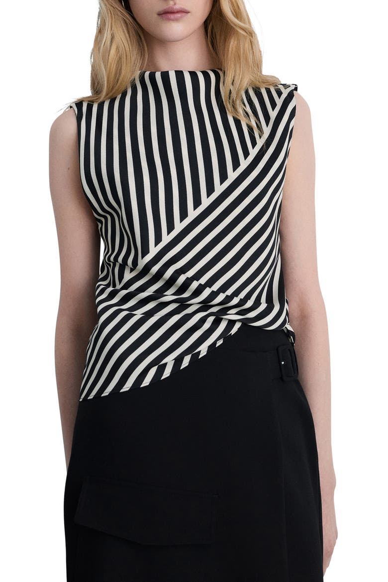Dunia Stripe Top, Main, color, BLACK