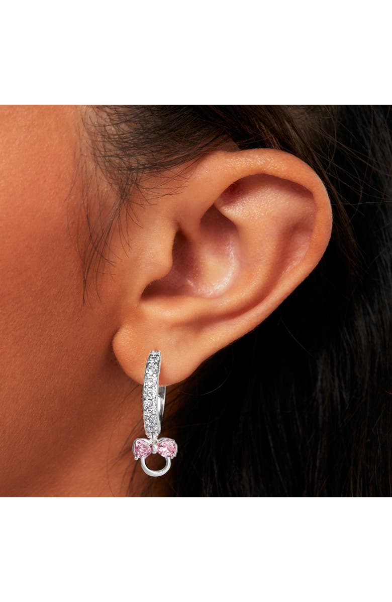 Disney Cubic Zirconia Hoop Earrings, Alternate, color, Silver, Pink