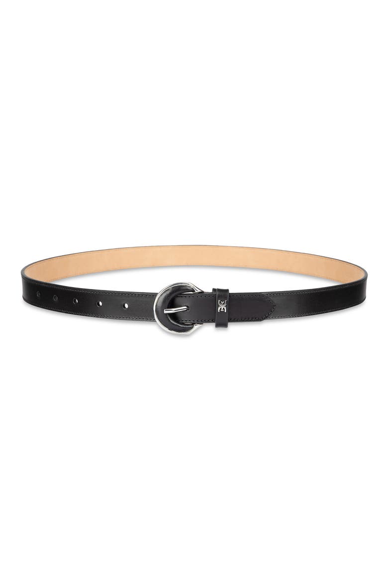 Leather Inlay Belt, Main, color, BLACK