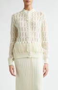Jil Sander Pointelle Knit Cotton Cardigan