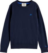 Scotch & Soda Kids' Regular Fit Cotton Crewneck Sweater