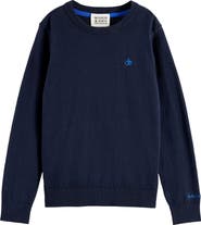 Scotch & Soda Kids' Regular Fit Cotton Crewneck Sweater