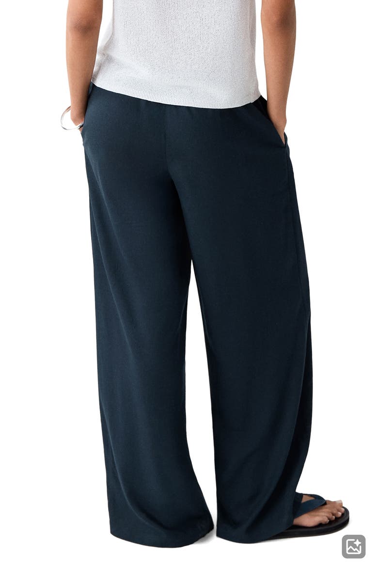 Kids' Flowy Straight Leg Linen Blend Pants, Alternate, color, NAVY