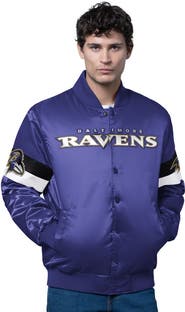 STARTER Men's Starter Purple Baltimore Ravens Triple Option Satin Varsity Full-Snap Jacket