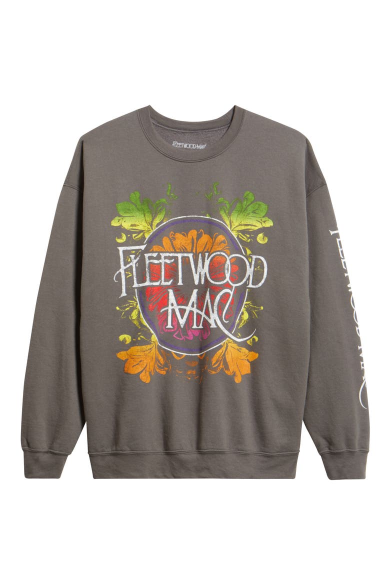 Fleetwood Mac Floral Graphic Sweatshirt, Alternate, color, SOLID CHARCOAL