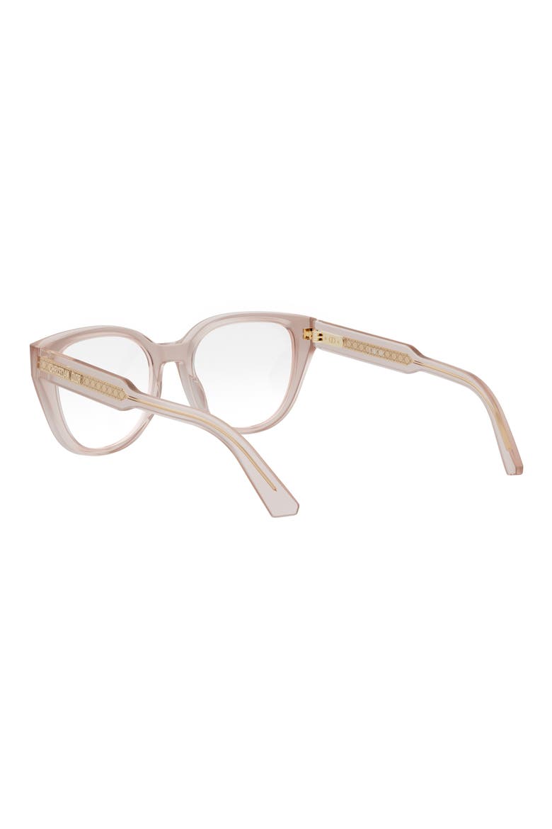'DiorPrismeO B1I 52mm Butterfly Eyeglasses, Alternate, color, SHINY PINK