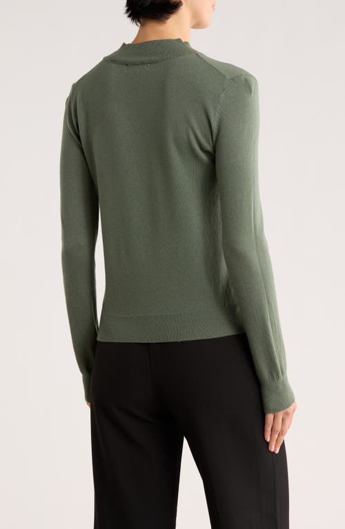 T Tahari Mock Neck Sweater In Green