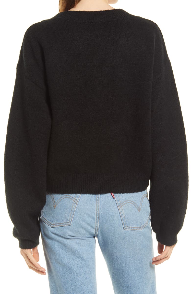 Open Edit V-Neck Crop Pullover, Alternate, color,