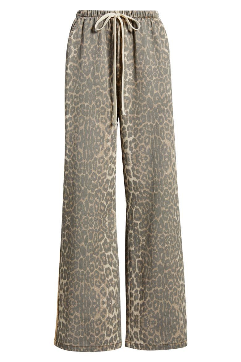 Fletcher Leopard Print Racer Stripe Drawstring Jeans, Alternate, color, LEOPARD