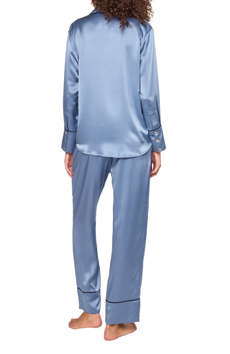 Petite Plume Mulberry Silk Pajamas, Alternate, color, Blue