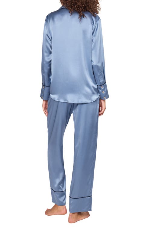 Petite Plume Mulberry Silk Pajamas In Blue