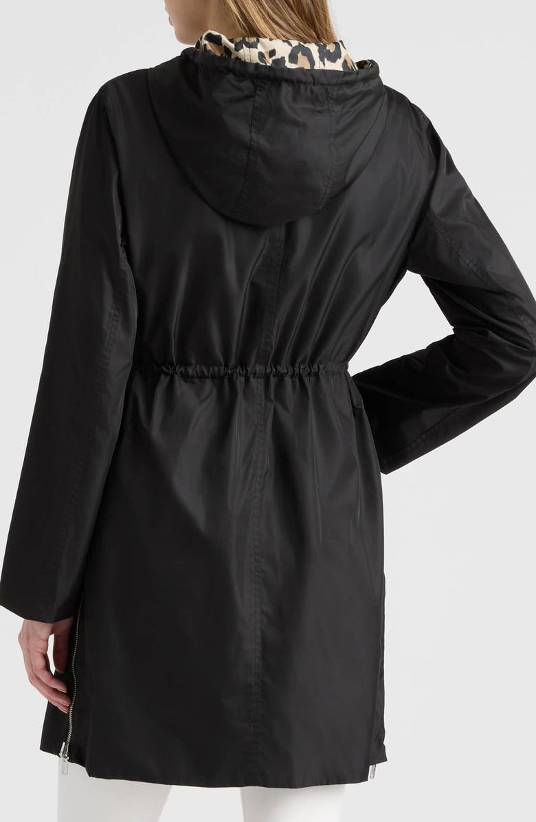 Ellen Tracy Reversible Coat, Alternate, color, Black/ Leoaprd