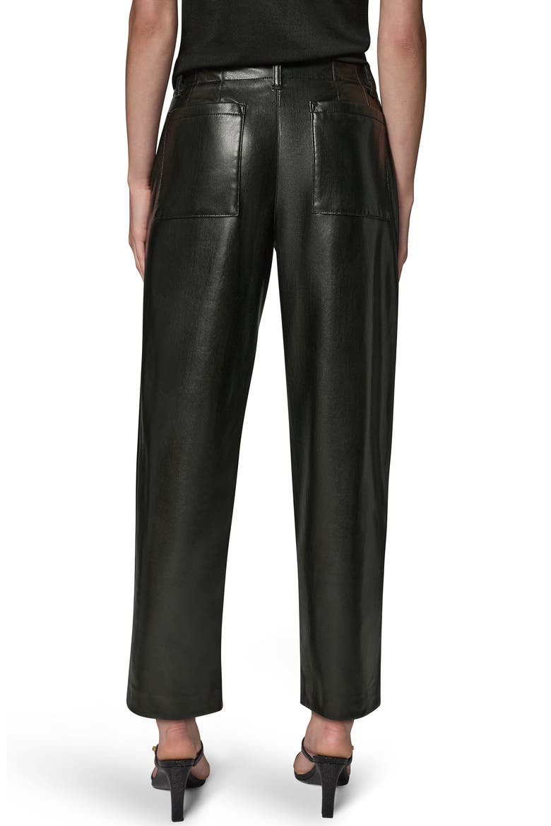 Faux Leather Patch Pocket Pants, Alternate, color, BLACK