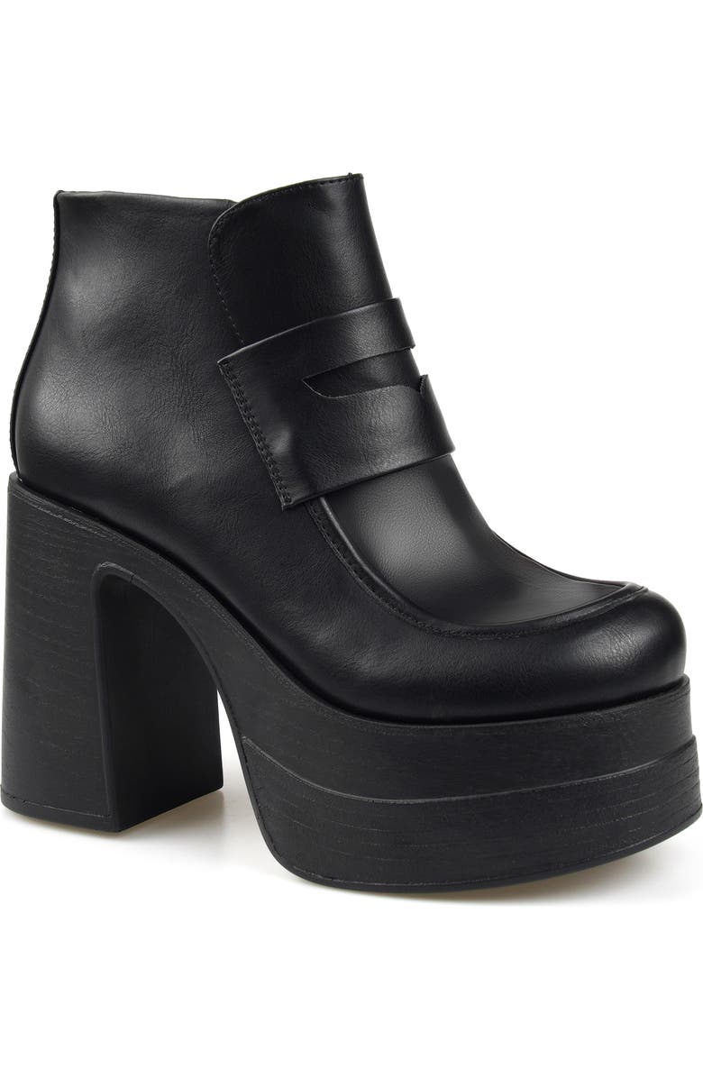 Candie's Alesia Platform Bootie, Main, color, Black Faux Leather
