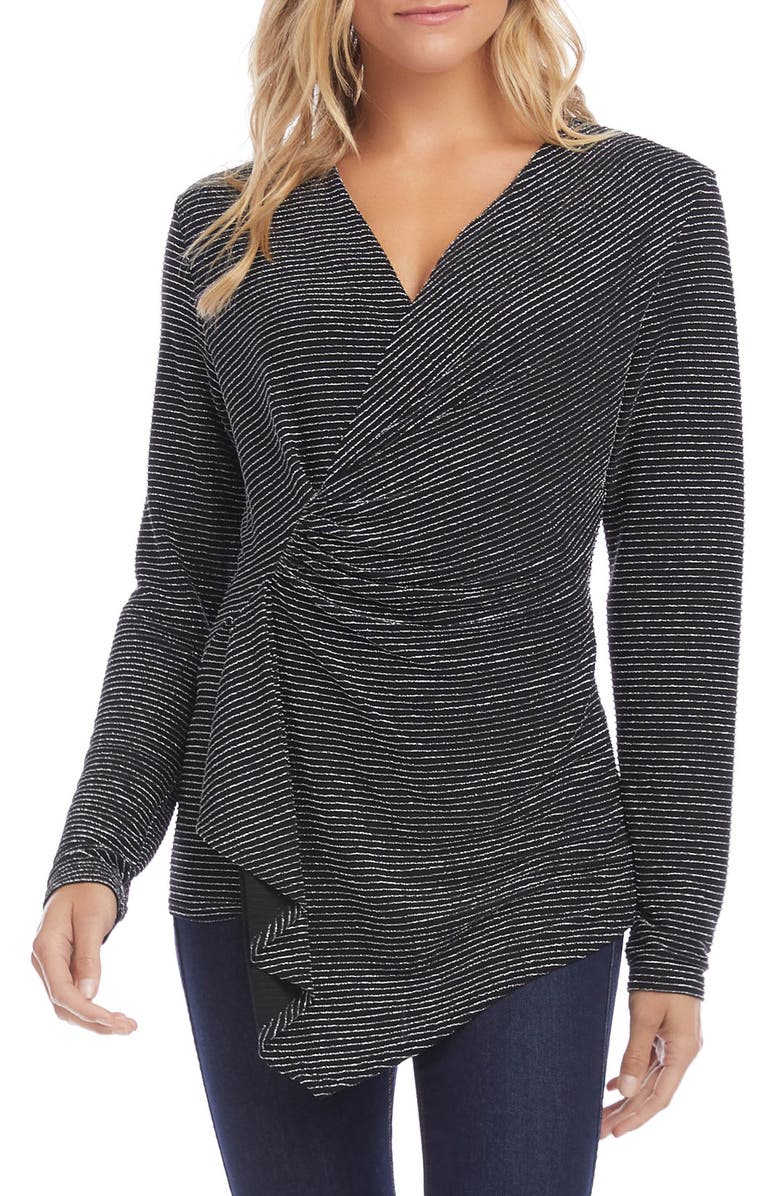 Karen Kane Sparkle Cascade Ruffle Top, Main, color,