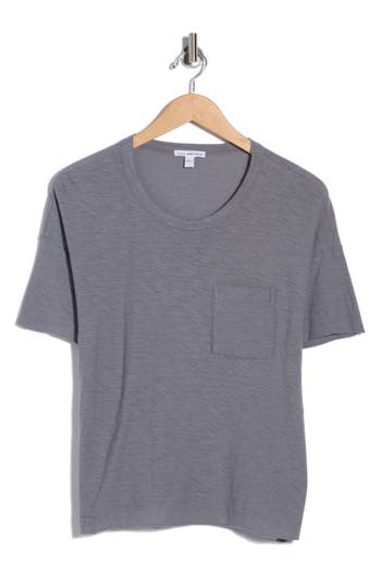 James Perse Crewneck Pocket T-shirt In Gray