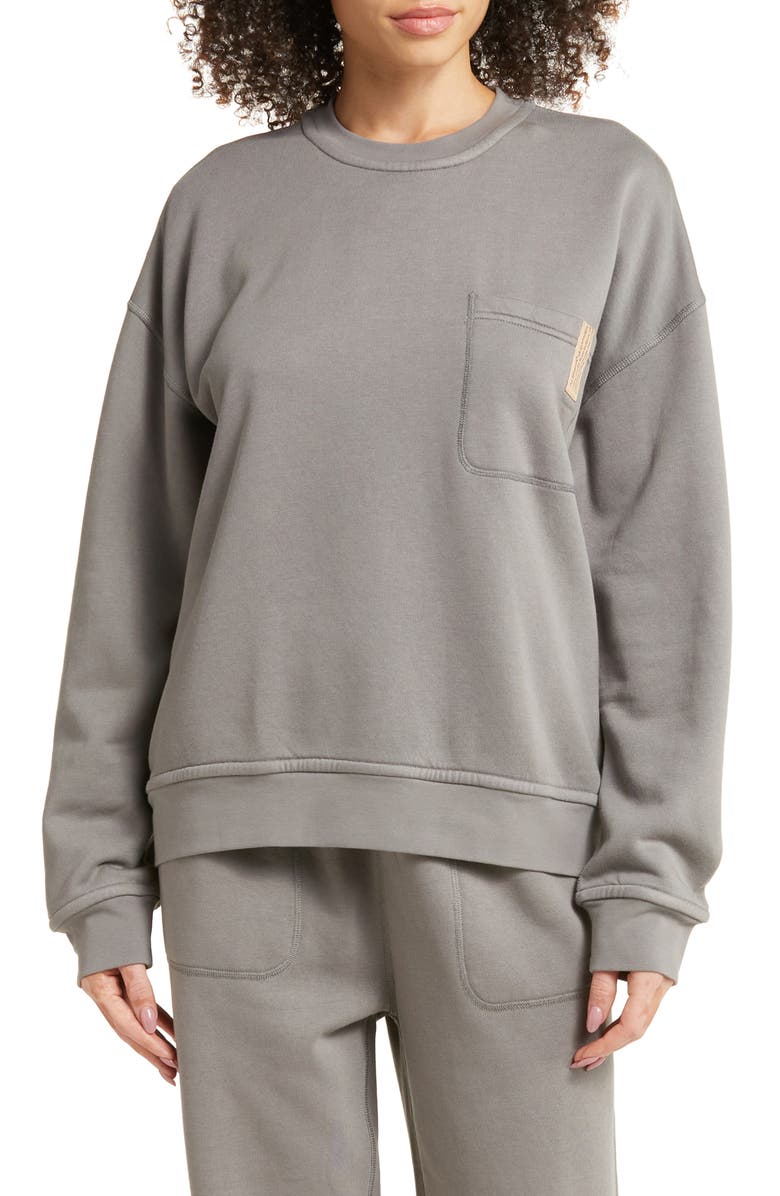 Lunya Silksweats<sup>™</sup> Oversize Cotton Blend Pajama Sweatshirt, Main, color, Ebbing Fog