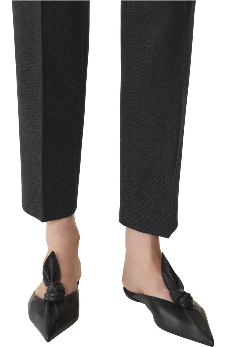 Lanvin MIDNIGHT STEP LEATHER BOW MULE, Alternate, color, Black