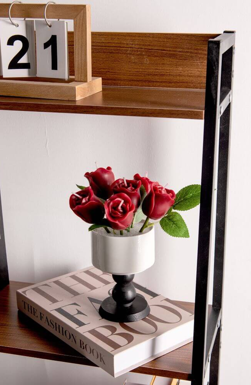Southlake Gifts Rose Candle In Dark Red/burgundy