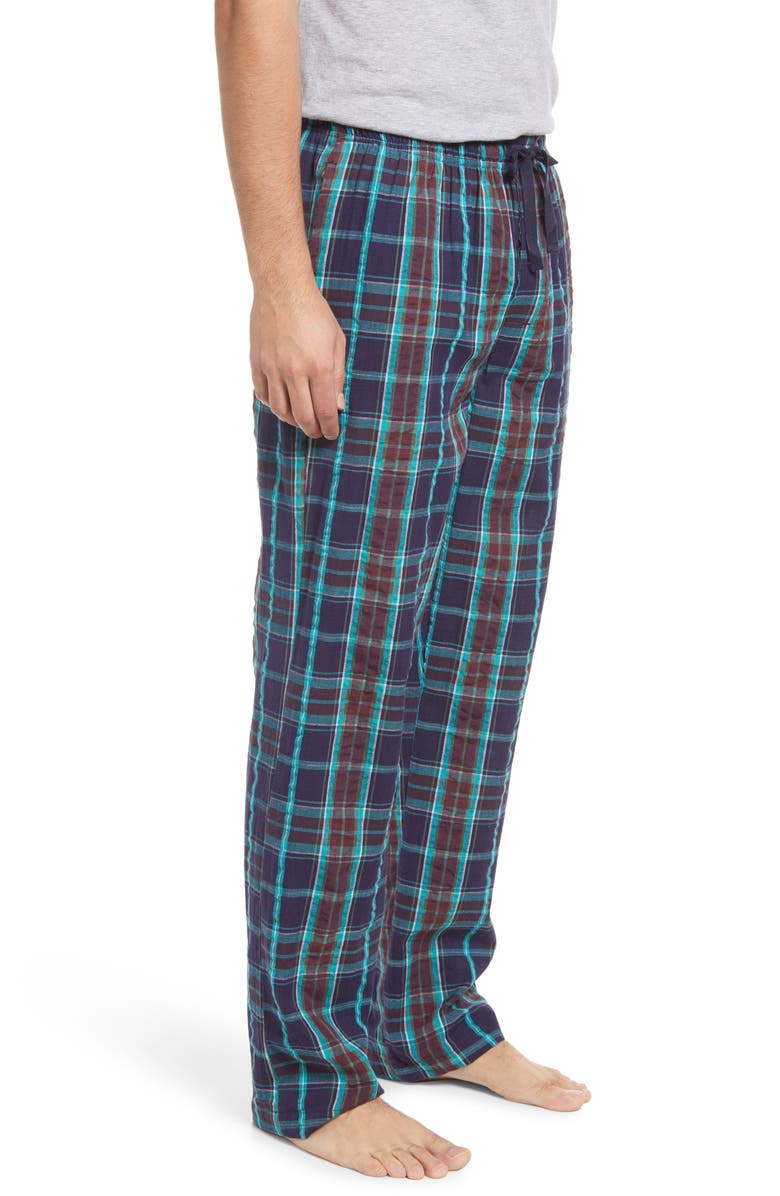Majestic International Saltwater Plaid Seersucker Pajama Pants, Alternate, color, 