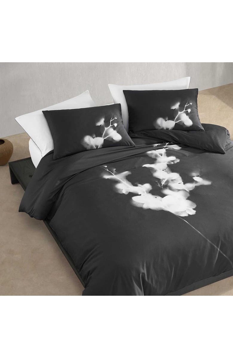 Calvin Klein Orchid Cotton Sateen Duvet & Shams Set, Alternate, color, Grey