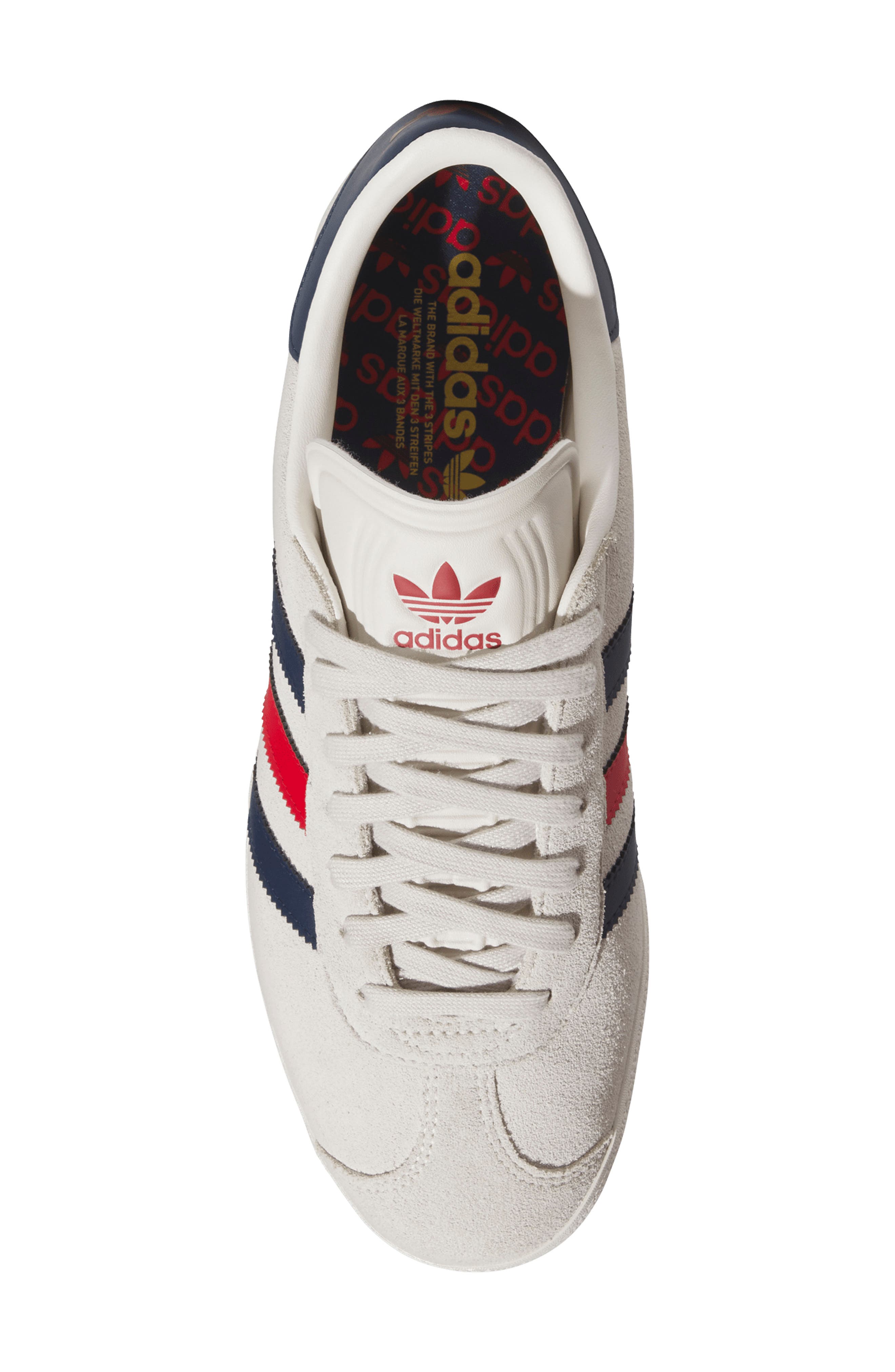 adidas Gazelle Golf Shoe, Alternate, color, Alumina/ Indigo/ Scarlet