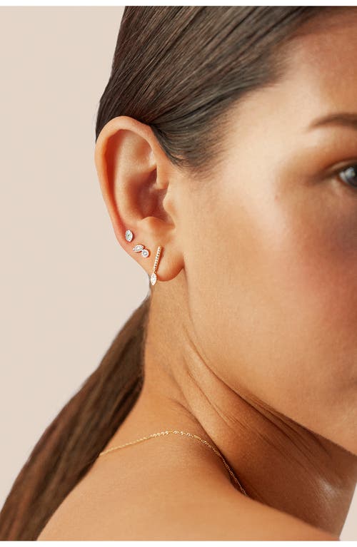 Monica Vinader 14k Gold Diamond Marquise Drop Earrings In Silver