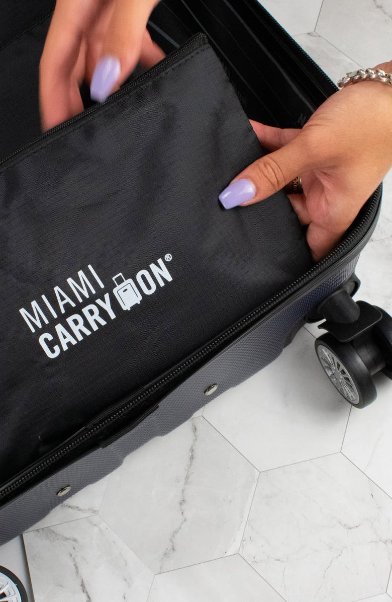 Miami Carry On Travelers 6 Piece Organizational Packing Cubes, Alternate, color, Black/Tan