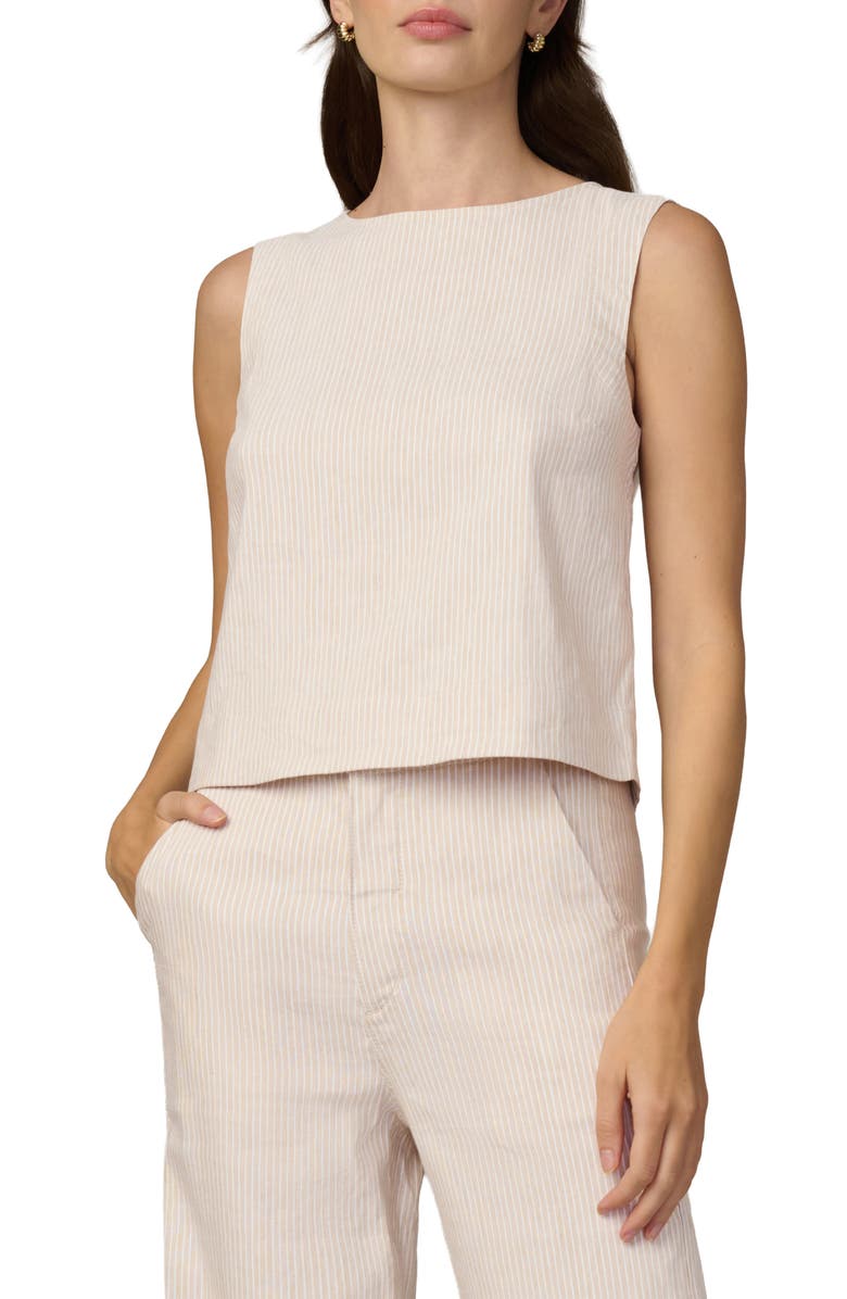 Joe's Stripe Linen Blend Boat Neck Shell, Main, color, Mirco Stripe