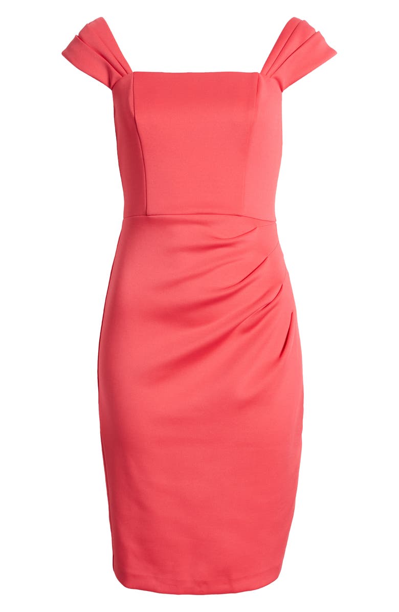 Vince Camuto Pleated Scuba Dress, Alternate, color, Hot Pink