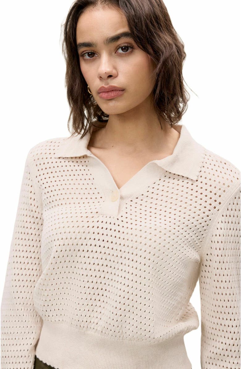 Rebecca Taylor Fern Knit Sweater, Alternate, color, Beige