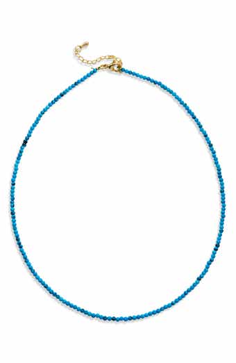 SAVVY CIE JEWELS Blue Turquoise Choker Necklace