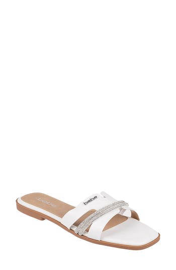 Bebe Rhinestone Slide Sandal