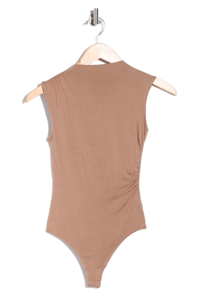 Side Cinched Mock Neck Top, Alternate, color, MOCHA