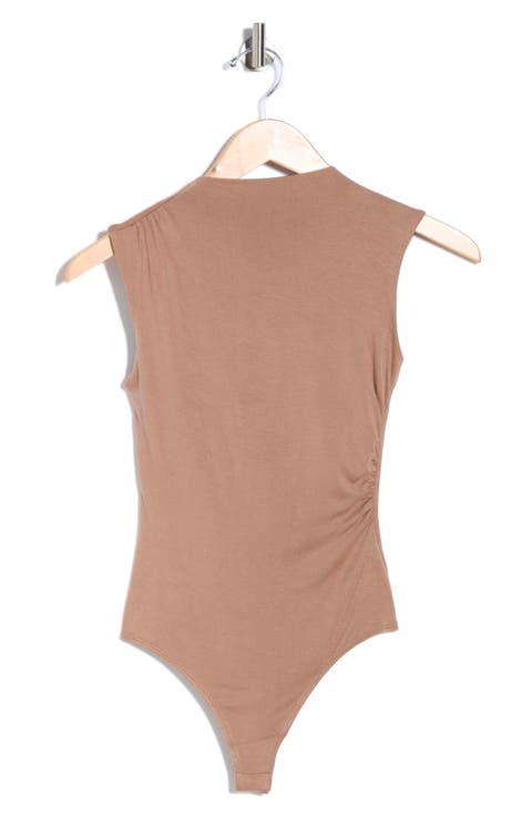 Side Cinched Mock Neck Top