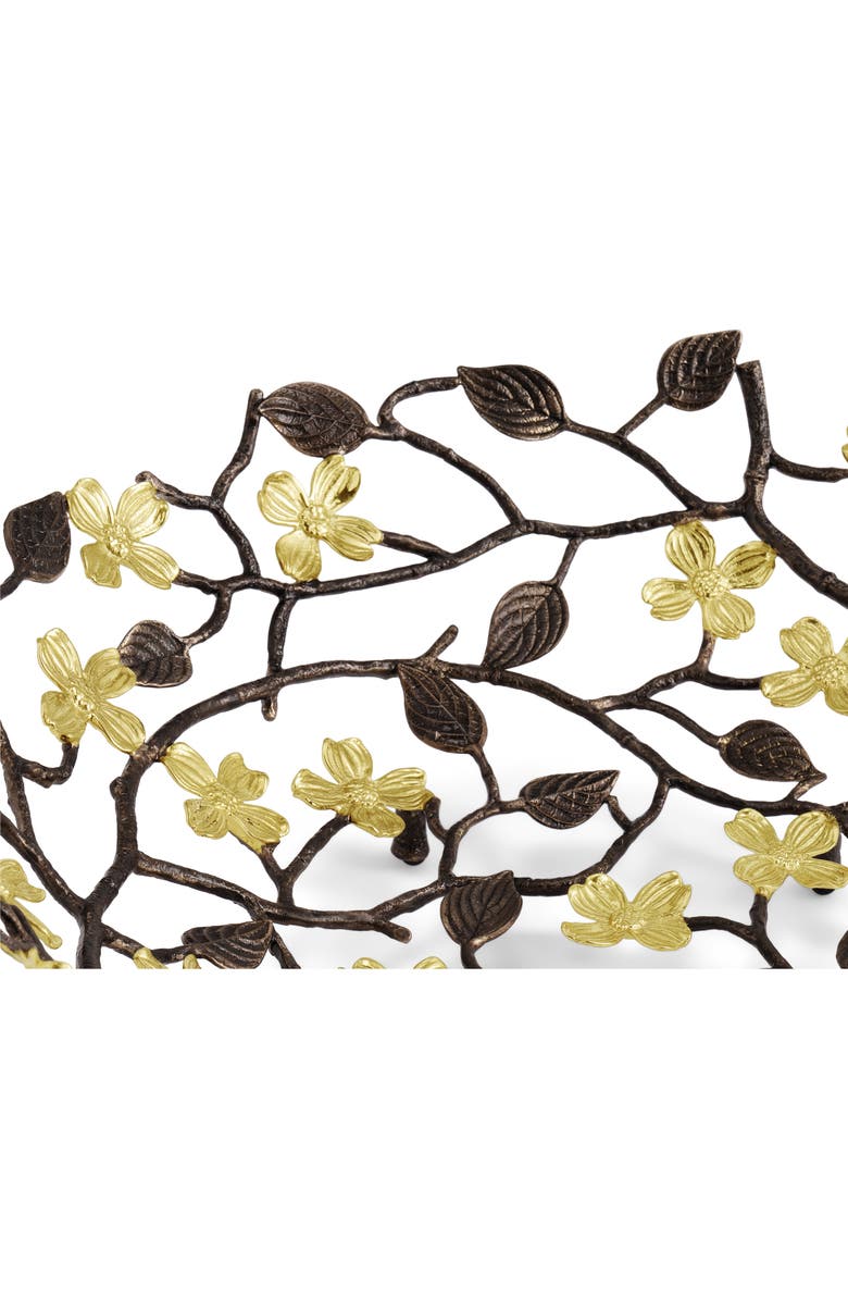 Michael Aram Dogwood Centerpiece Basket, Alternate, color, Brass/ Gold