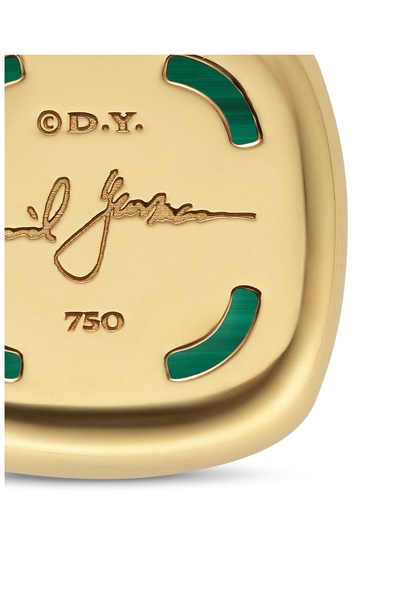 Albion® Pendant in 18K Yellow Gold with Diamonds, 15mm, Alternate, color, MALACHITE
