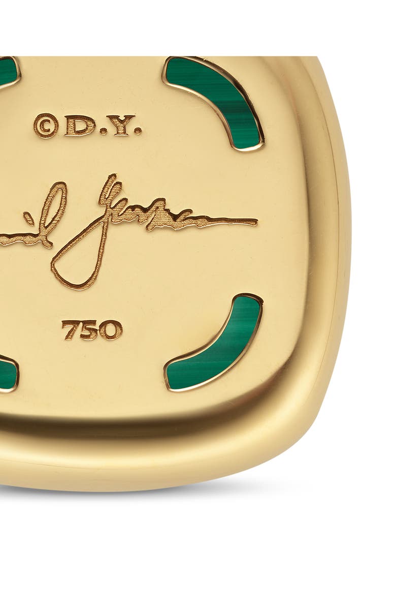 David Yurman Albion<sup>®</sup> Pendant in 18K Yellow Gold with Diamonds, 15mm, Alternate, color, Malachite