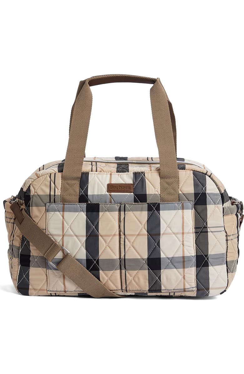 Barbour Wetherham Tartan Quilted Travel Bag, Main, color, Safari Tartan