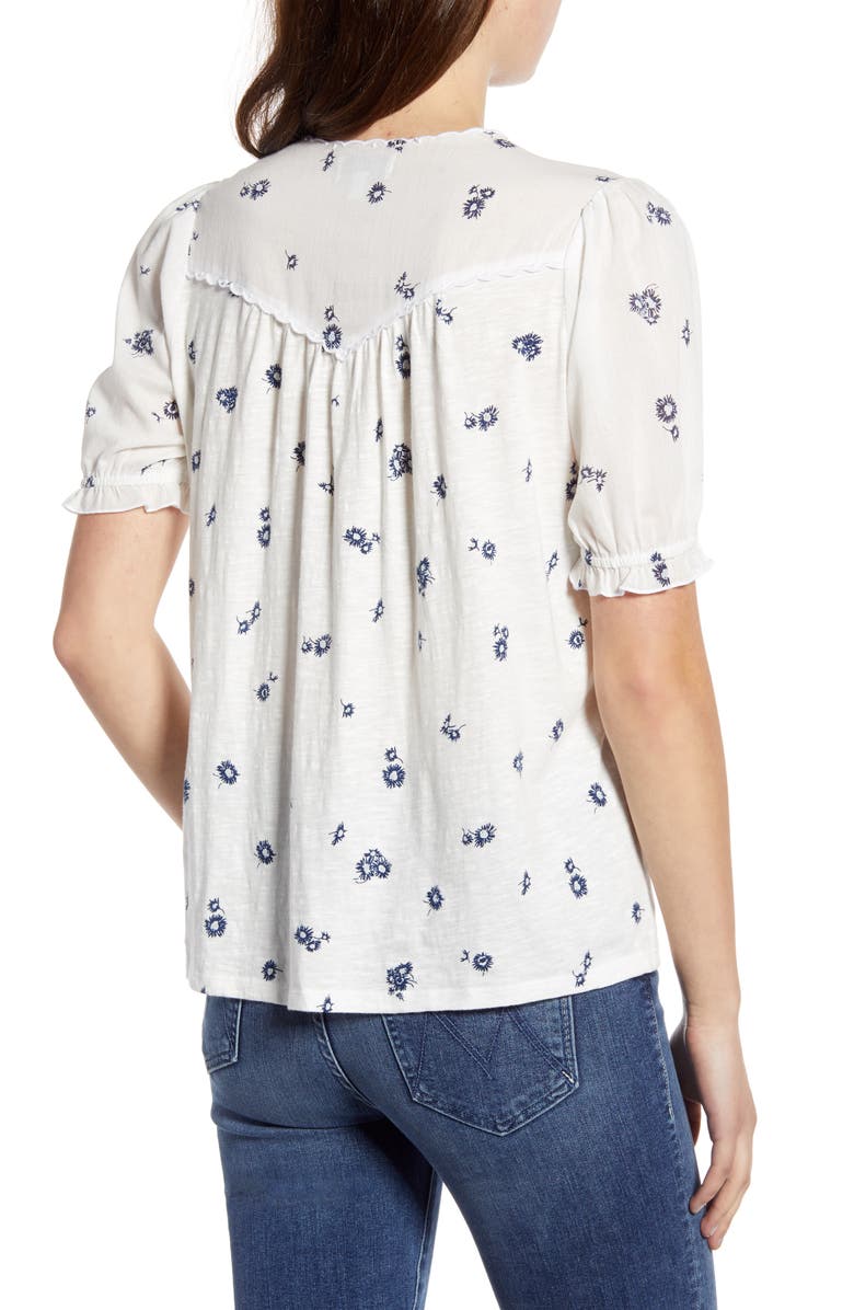 Lucky Brand Floral Short Sleeve Top, Alternate, color,