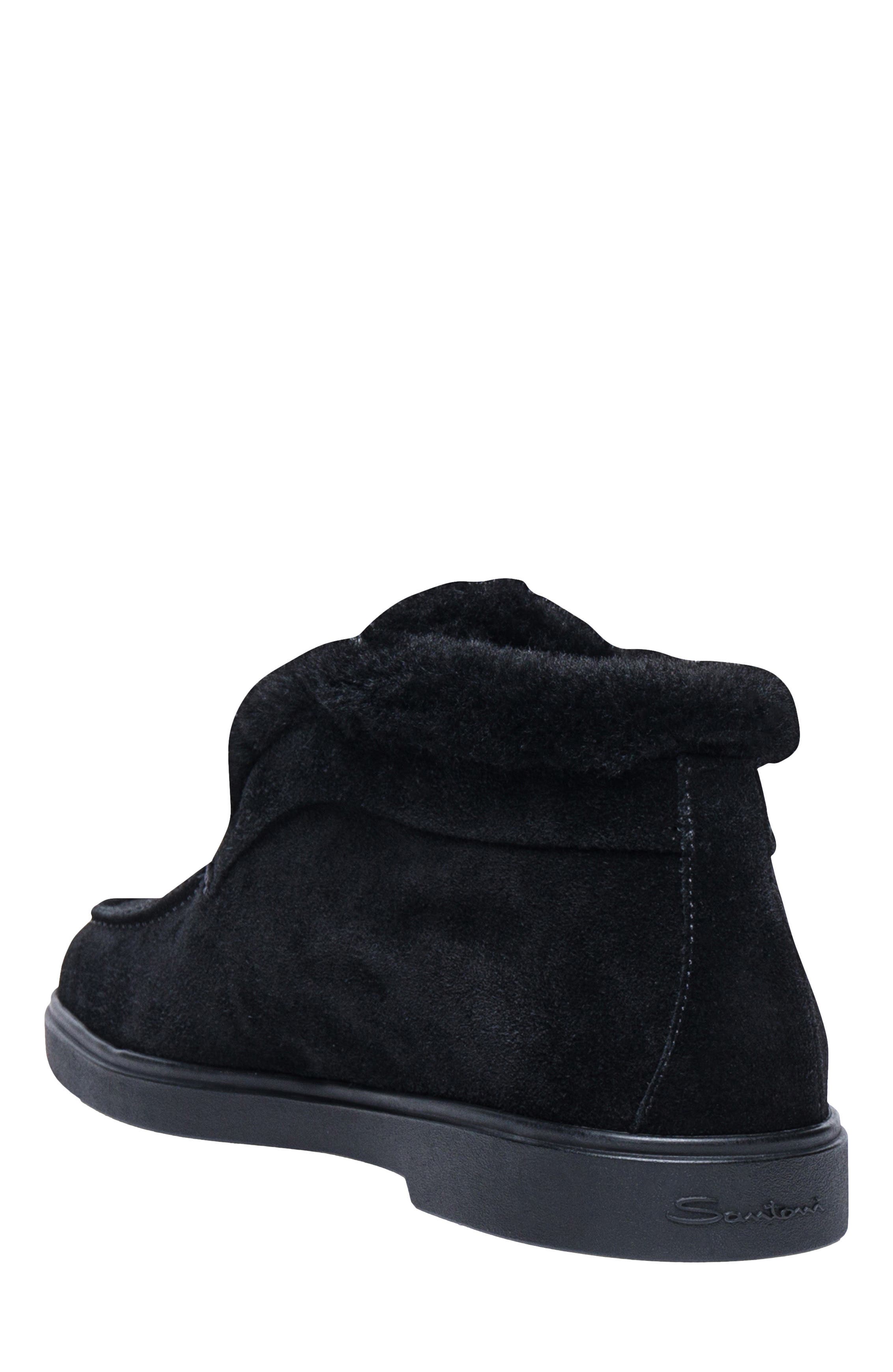 Santoni Women's suede desert boot, Alternate, color, Black