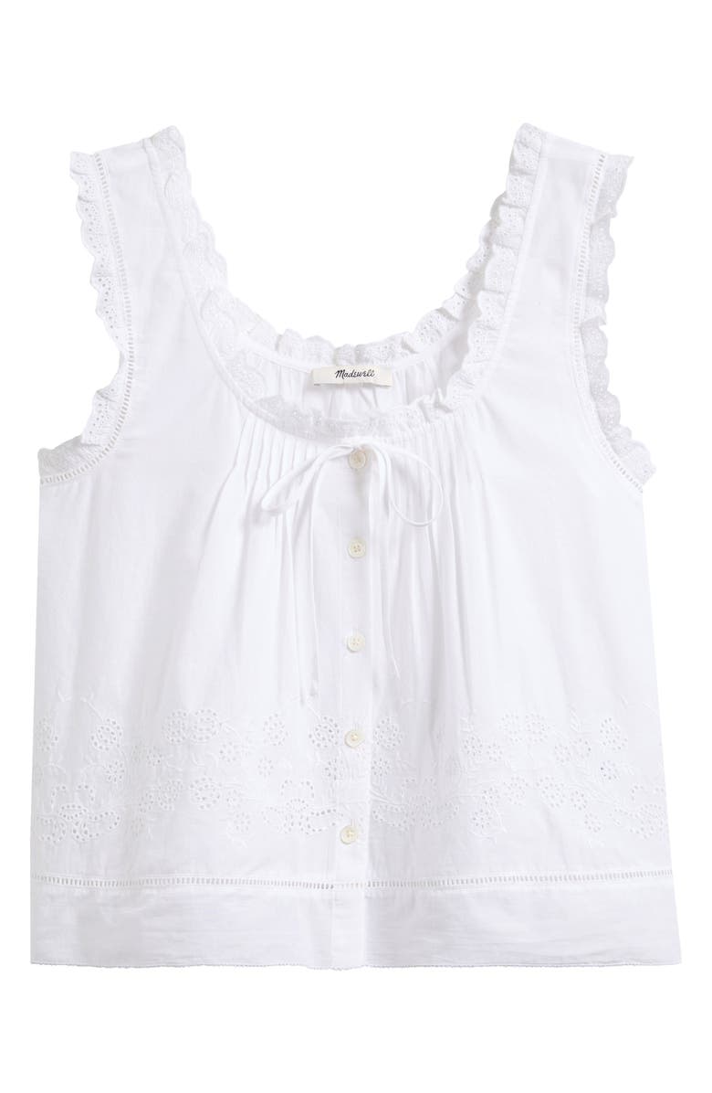 Madewell The Embroidered Leah Top, Main, color, White