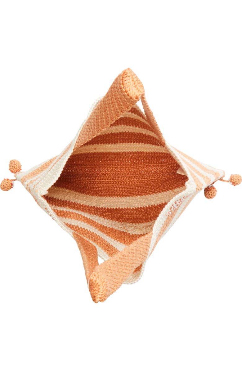 Bode Sherbet Beaded Crochet Tote, Alternate, color, Cream Orange