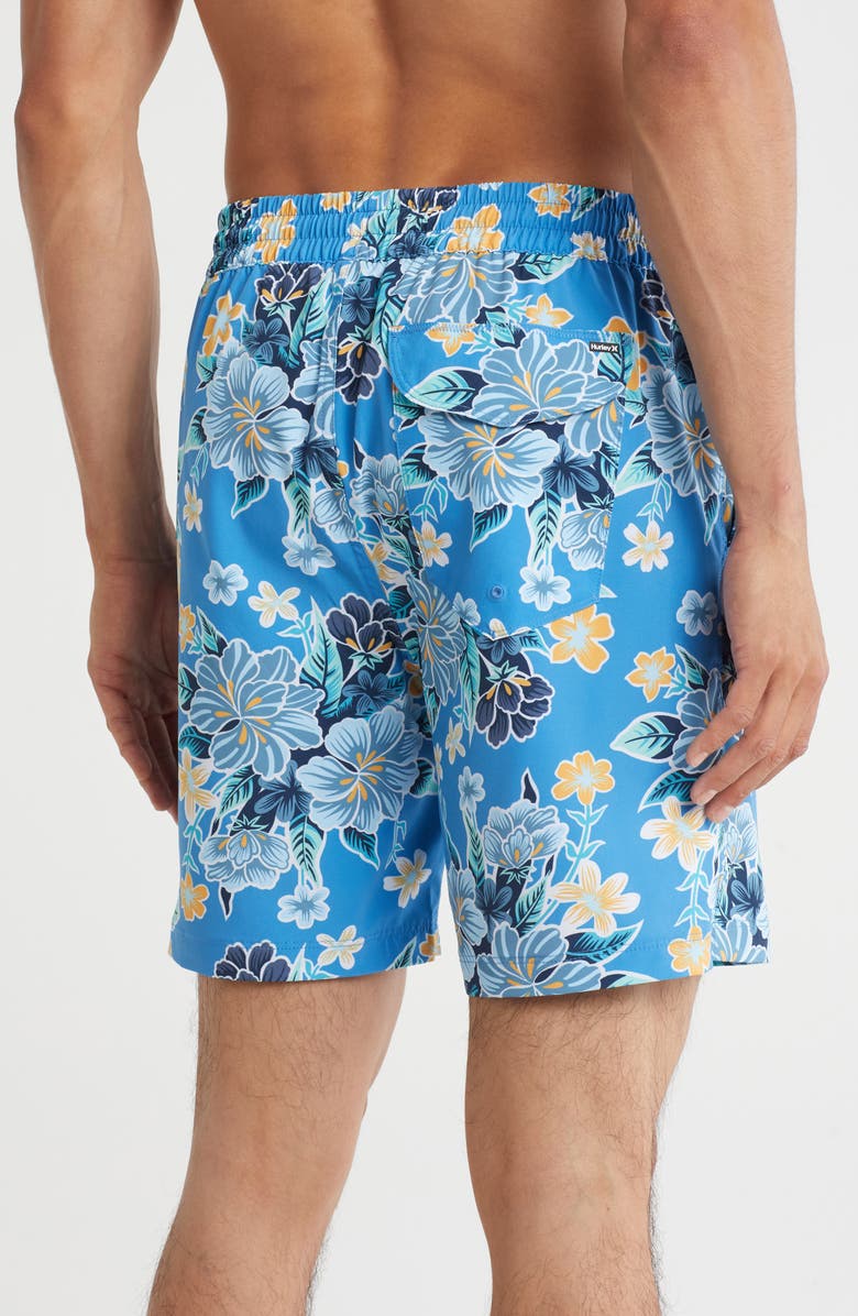 Hurley Palmettos Volley Swim Trunks, Alternate, color, Blue