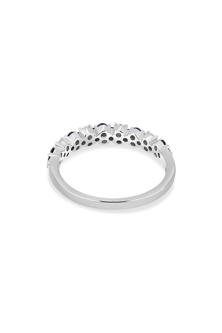 18K Gold El Mar Gemstone & Diamond Band Ring (Online Trunk Show), Alternate, color, 18K WHITE GOLD/ SAPPHIRE