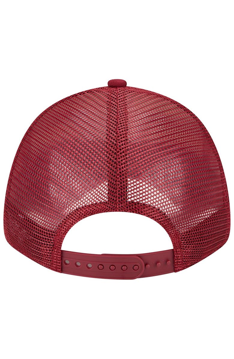 New Era Men's New Era Cream/Burgundy Washington Commanders Team Stripe Trucker 9FORTY Snapback Hat, Alternate, color, 