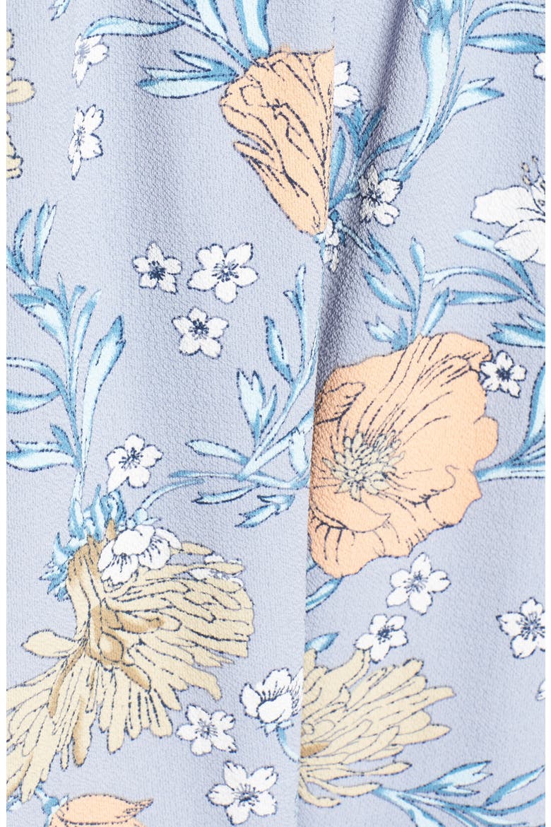 Ruffle One-Shoulder Dress, Alternate, color, LIGHT BLUE CORAL FLORAL