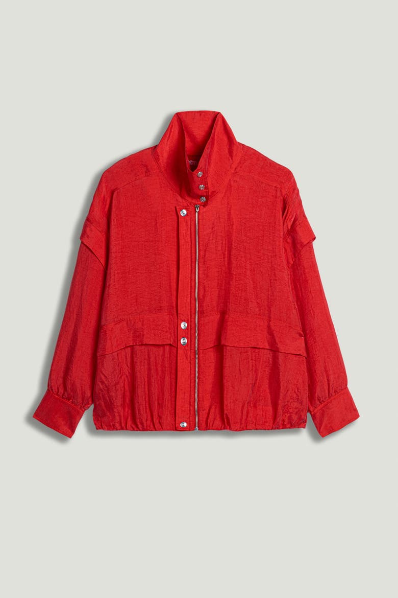Relaxed Zip Up Jacket, Alternate, color, Red