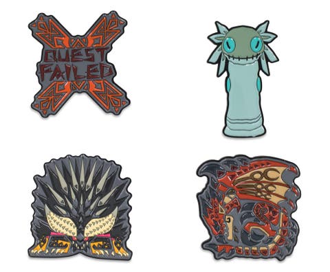 Monster Hunter World Collectible Enamel Pins | Set of 4 | Toynk Exclusive